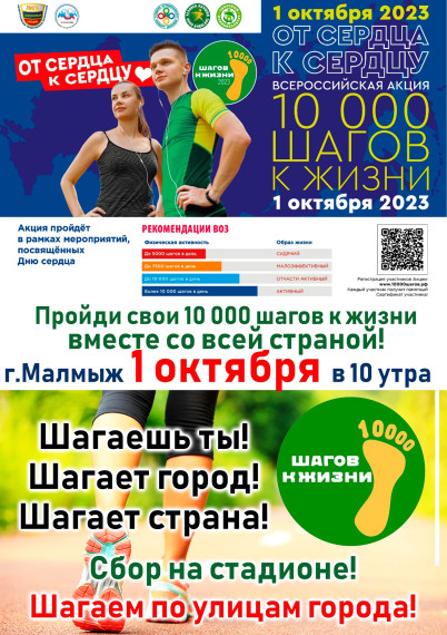 Шагаем по Малмыжу 1 октября. Шагаем по Малмыжу 1 октября.